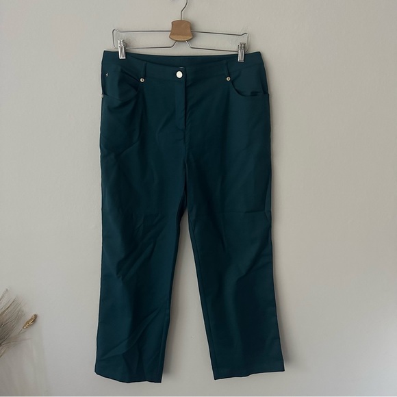 St. John Pants - St. John Straight Ankle Pants in Teal Size 12
